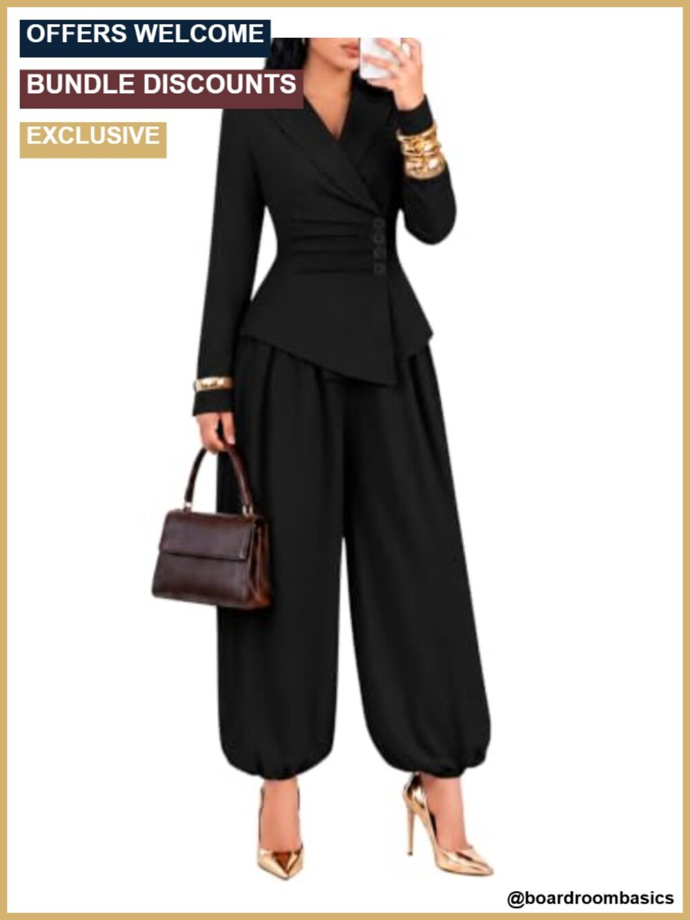 Dressy 2 Piece Pant Suit Set, Business Casual Women Suit